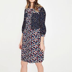 Boden Dress Hotchpotch Pintuck Poppy Floral Shift Dress Size 8